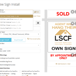 Real Estate Sign Order Screen